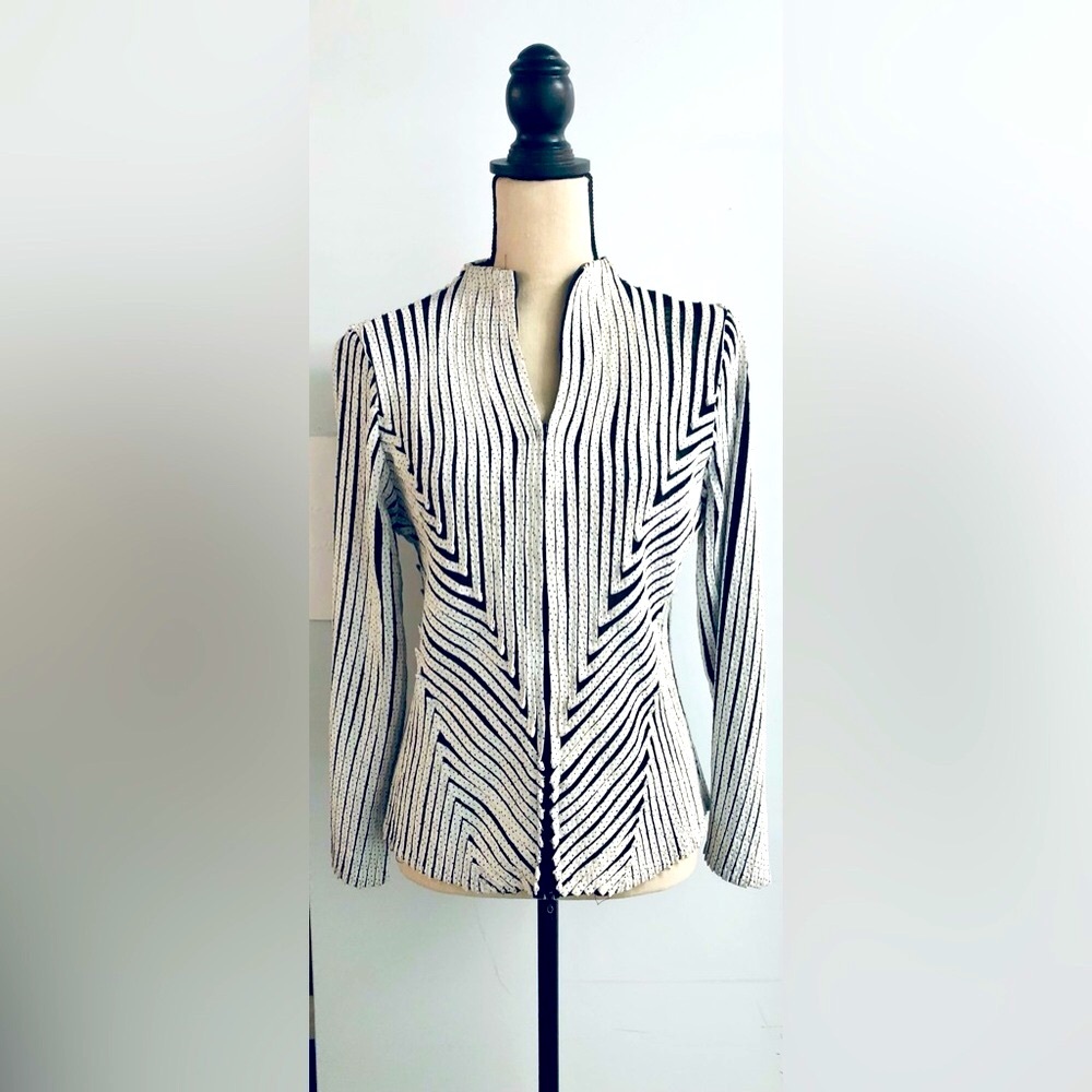 Alexandra Rosati Vegan-Leather Stitched Row Stretch Coat